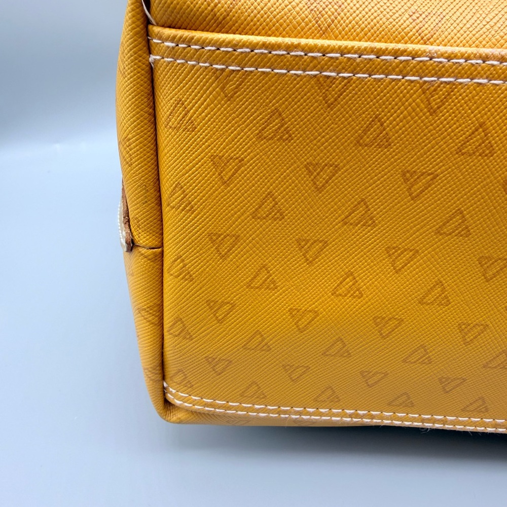 Vintage 1985 Liz Claiborne Drawstring Bucket Shoulder Bag Mustard/Yellow w/make - Picture 10 of 15